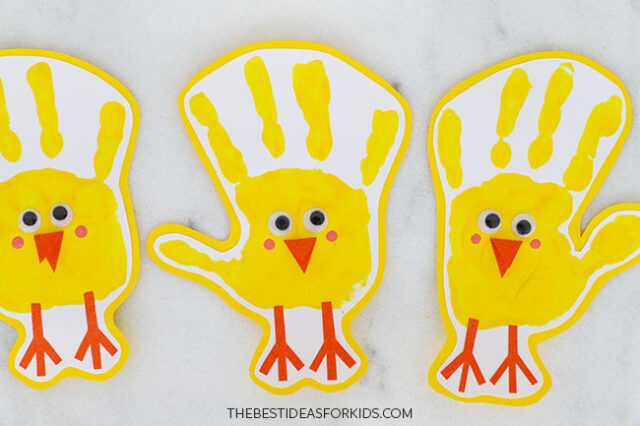 Handprint Chicks for Easter