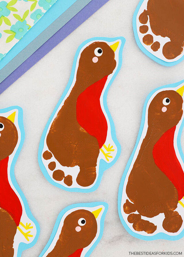 Spring Robin Foot Print Art