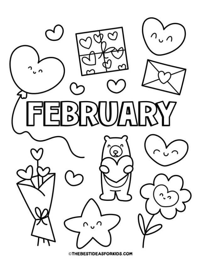 cute february coloring page