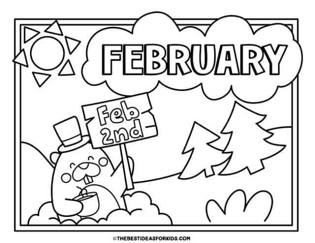 cute groundhog coloring page