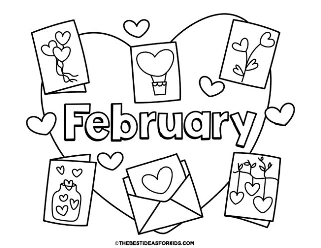 february coloring page