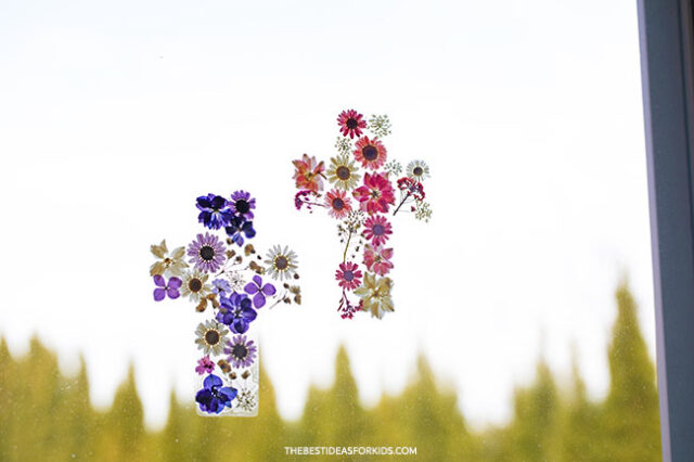 Cross Suncatcher Craft on Window
