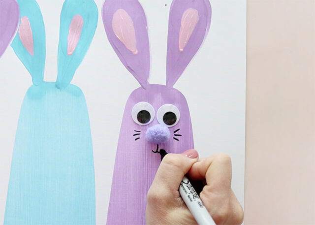 Drawing on whiskers and mouth