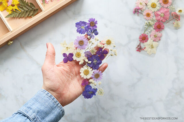 Pressed Flower Cross Suncatcher