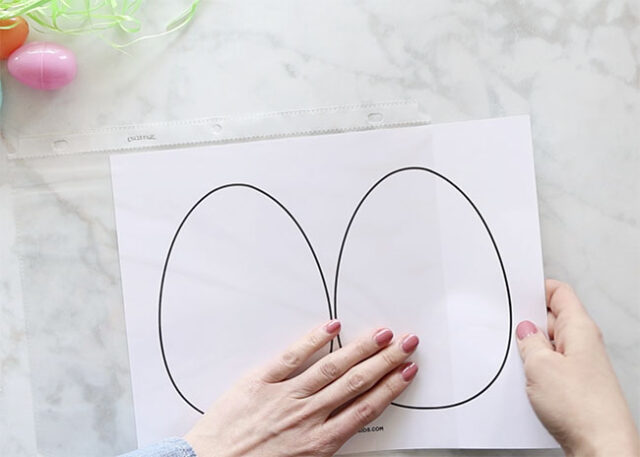 Sliding template into plastic sleeve