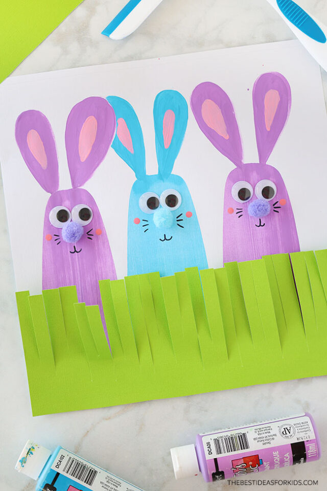 Squeegee Painted Easter Bunnies Craft
