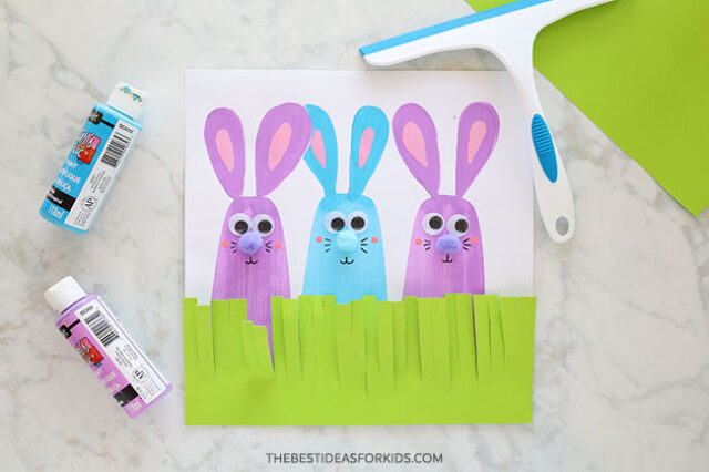 Squeegee Painted Easter Bunny Craft