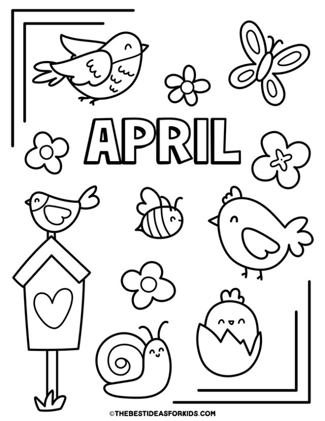 april birds coloring page