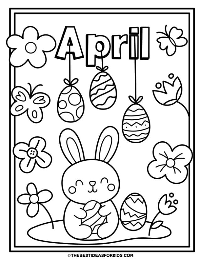 april easter bunny coloring page