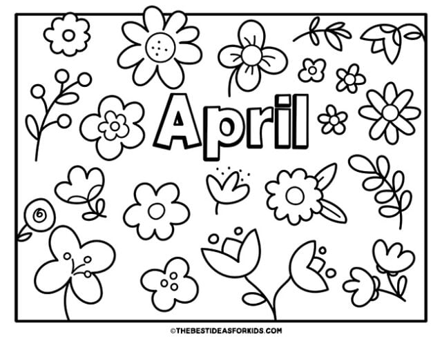 april flowers coloring page