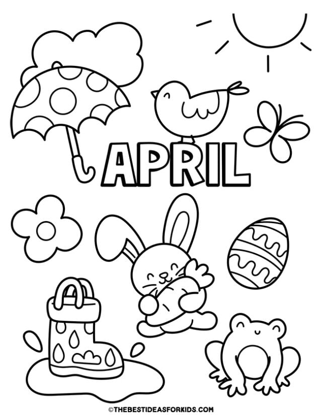 april spring coloring page
