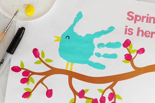 Adding details onto handprint bird