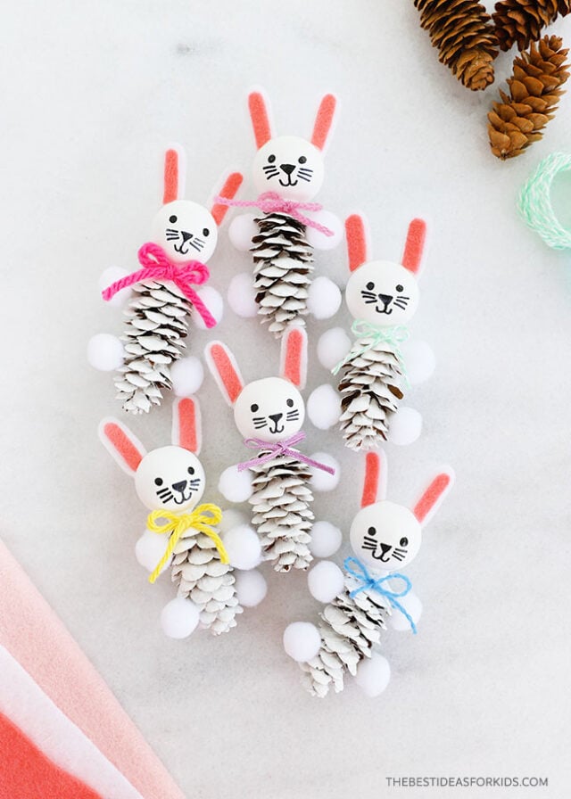 Bunny Pine Cone Craft