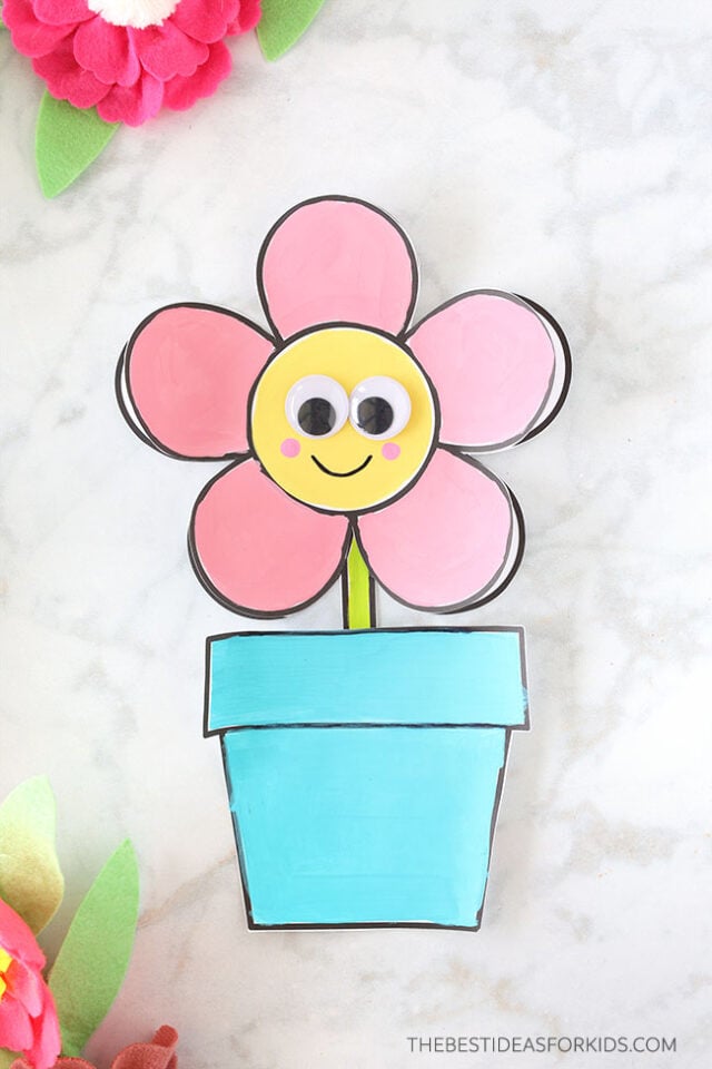 Flower Pot Paper Craft Template