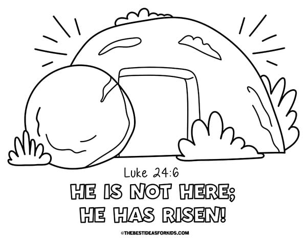 He is Not Here He Has Risen Coloring Page