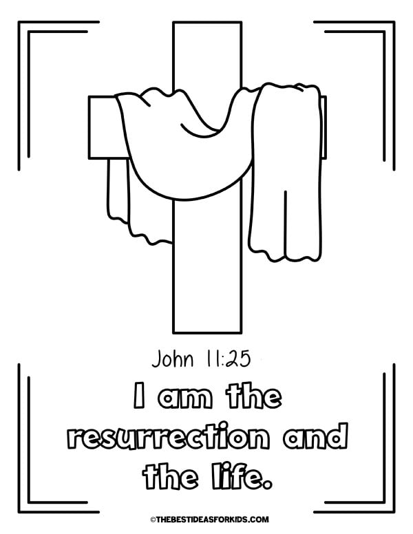 I am the resurrection Coloring Page