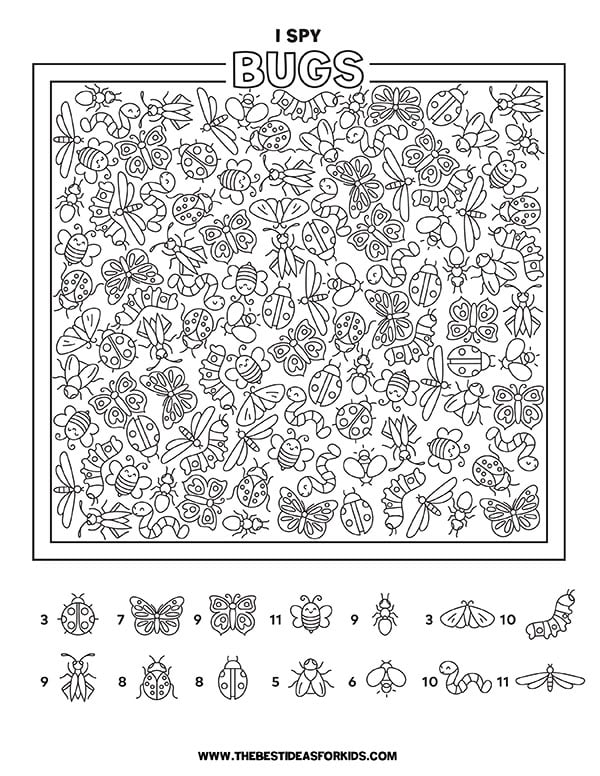 Bug I Spy Printable Worksheet