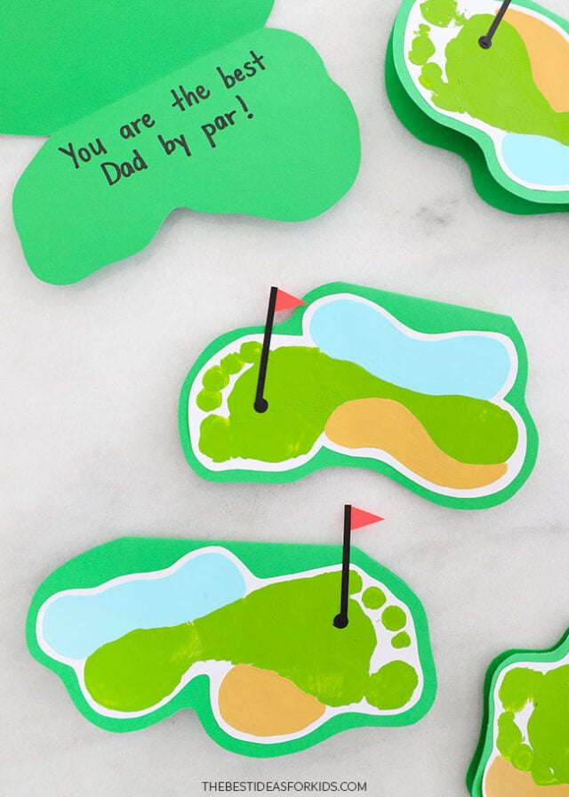 Footprint Art Golf Card for Father's Day