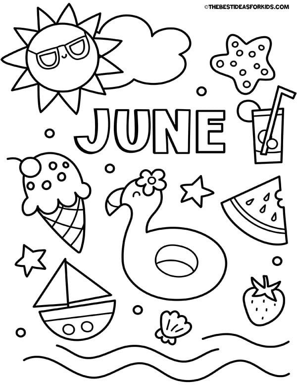 June Beach Coloring Page