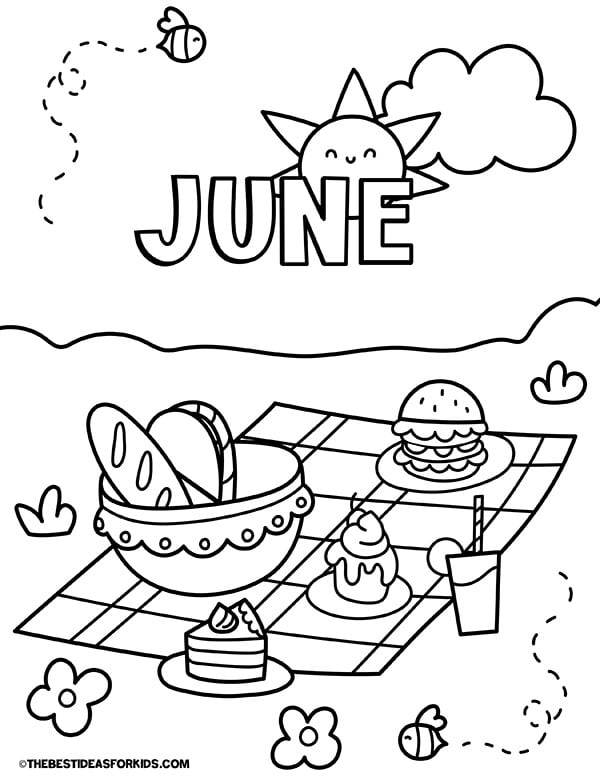 June Picnic Coloring Page