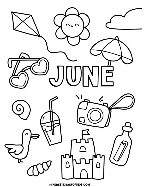 June Summer Coloring Page