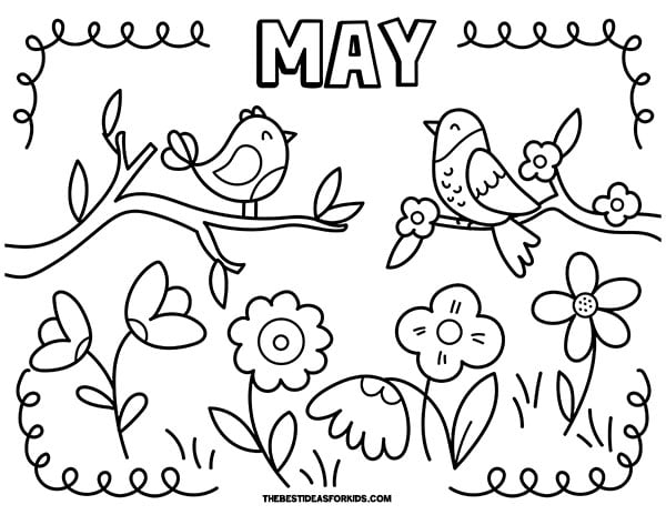 May Birds Coloring Page