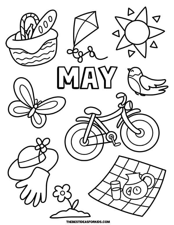 May Coloring Page for Kids