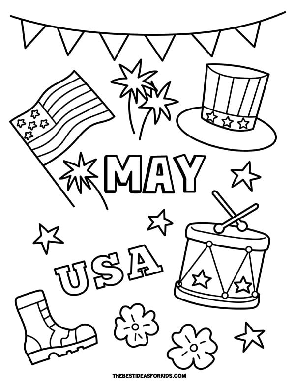 May Memorial Day Coloring Page