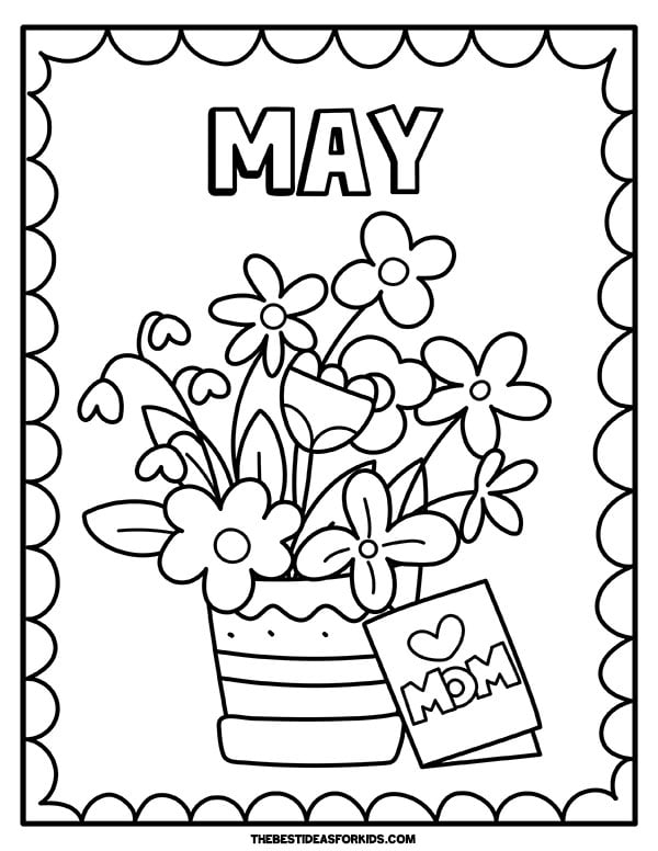 May Mother's Day Coloring Page