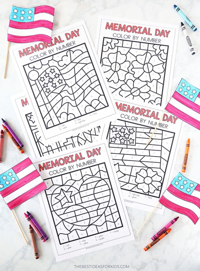 Memorial Day Color by Number Free Printables