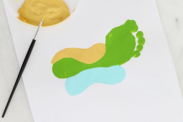 Painting sand onto cardstock