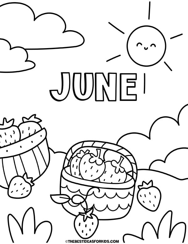 Strawberry Picking Coloring Page