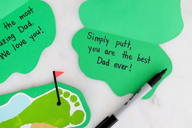 Writing a message in the golf card
