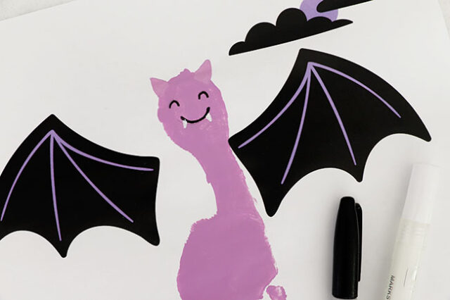 Adding face details onto bat footprint