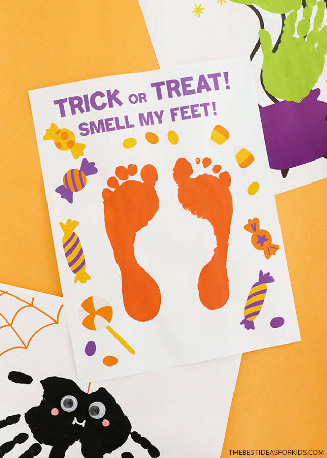 Printable Halloween Footprint Art