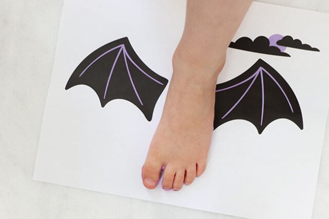 Stamping footprint onto bat paper