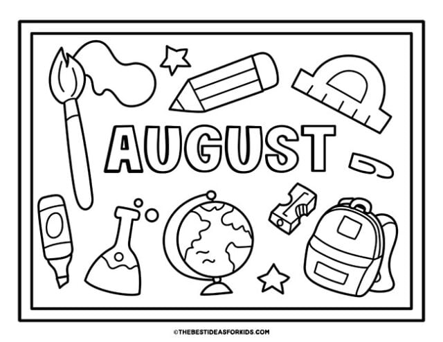 august back to school coloring page
