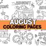 august coloring page cover