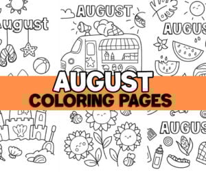 august coloring page cover