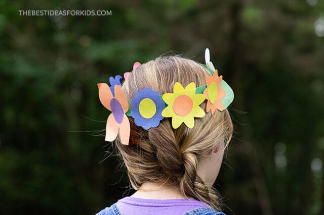 paper flower craft headband