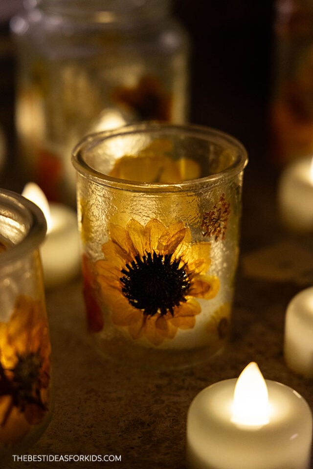 DIY Pressed Flower Jar