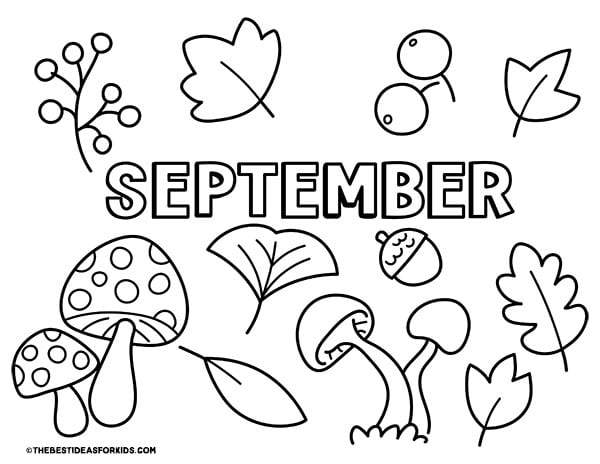 September Leaf Coloring Pages