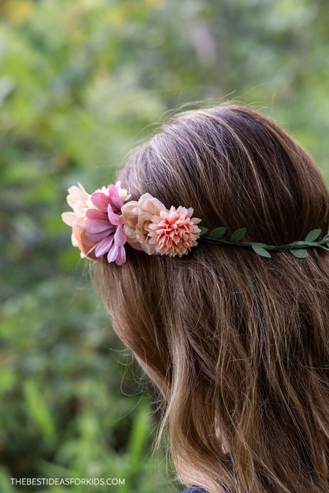 Silk flower crown DIY