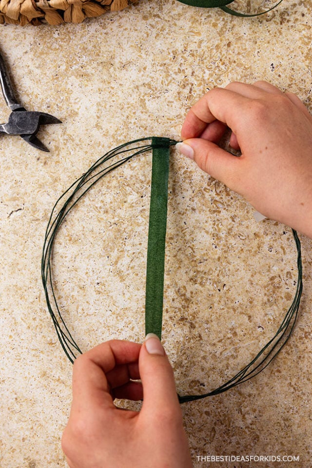 diy flower crown with floral tape