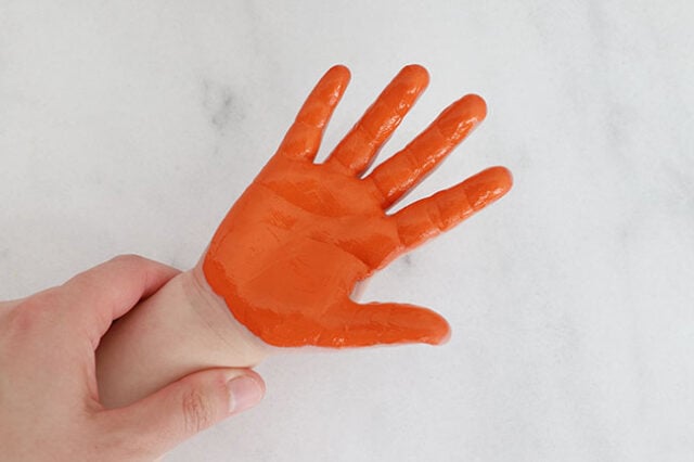 Childs hand painted orange