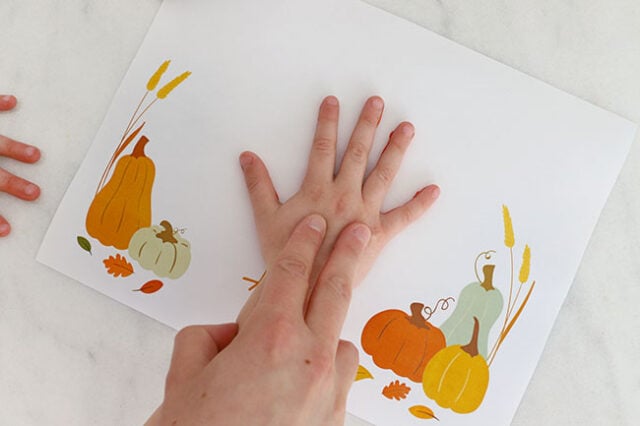 Stamping hand onto printable