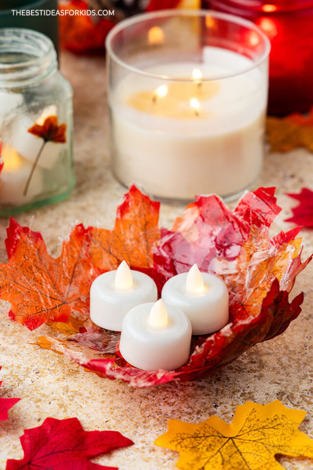 diy fall leaf bowl craft