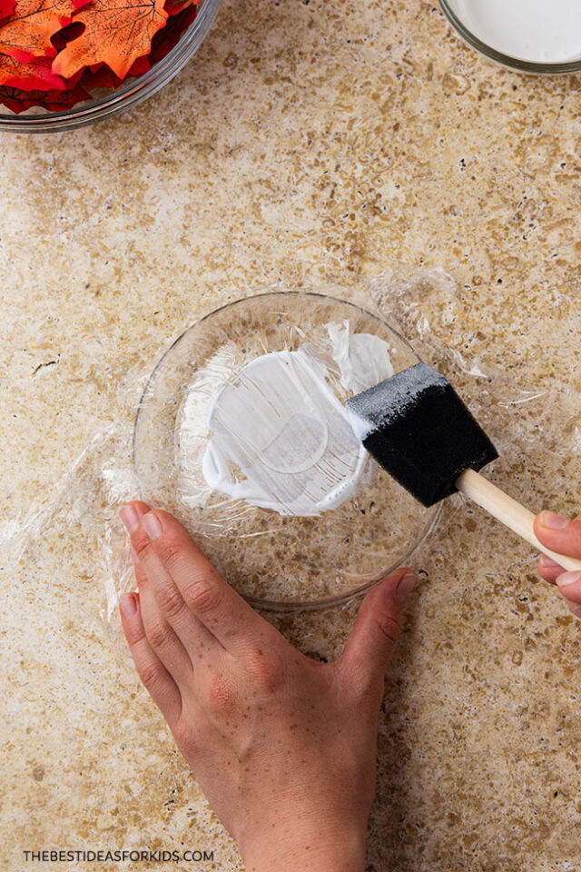 diy mod podge leaf bowl