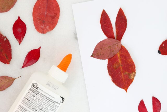 Gluing leaf bunnies together