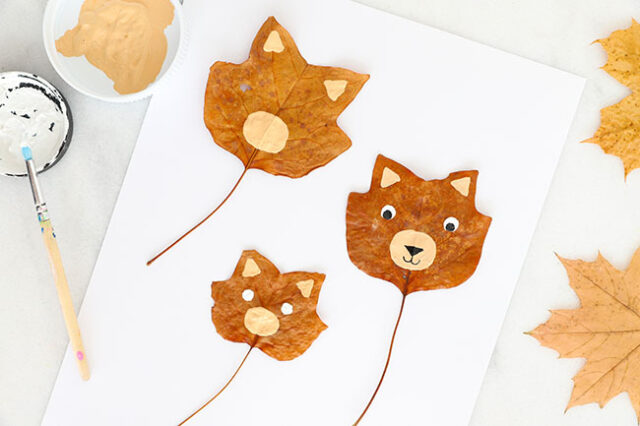 Painting details onto cat leaves
